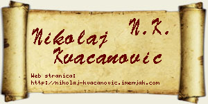 Nikolaj Kvačanović vizit kartica